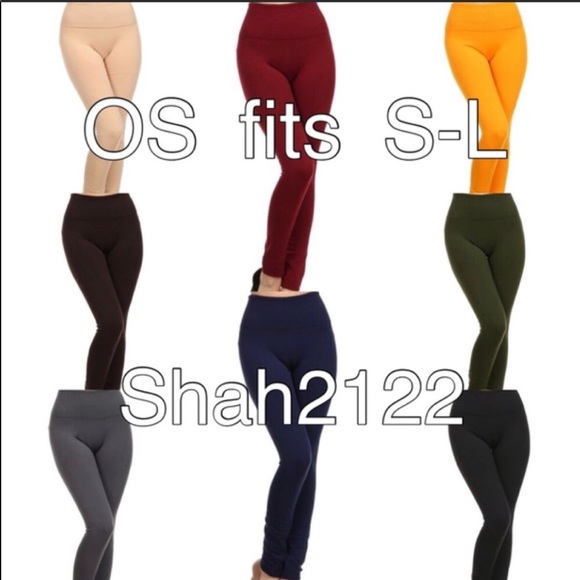 High waist fleece lined fall winter basic comfy - Picture 5 of 5